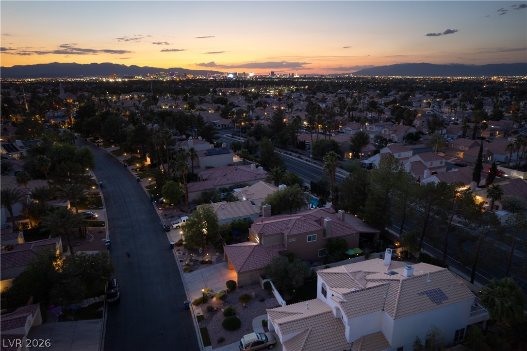 2108 Inverness Drive Henderson, NV 89074 - Photo 42 of 46 Aerial view at dusk of a mountain view and a residential view