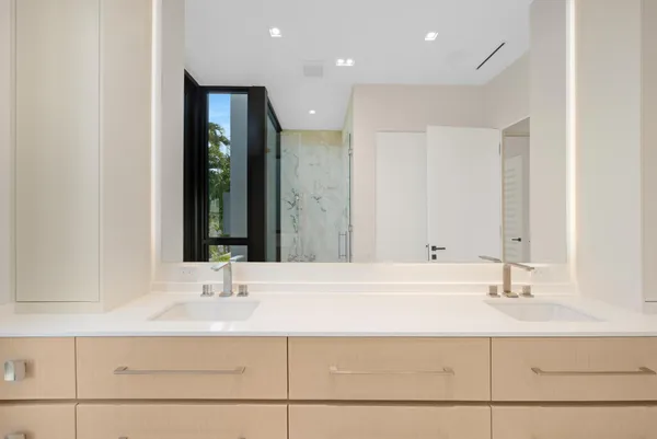 a view of a balcony with an ocean view