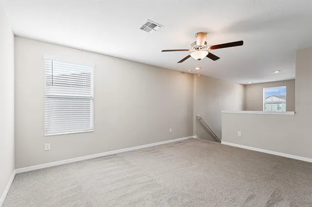 a view of a building from a balcony