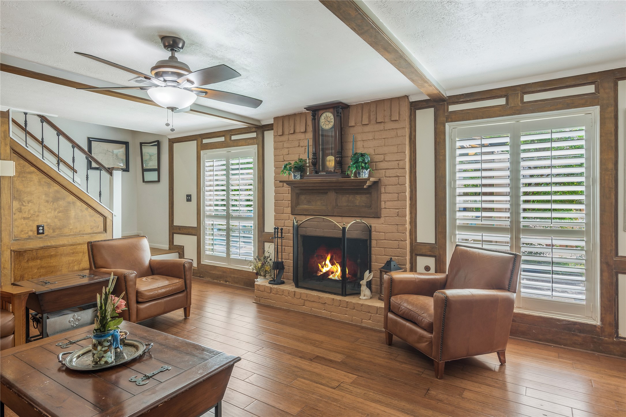 6411 Northway Drive Spring, TX 77389 - Photo 21 of 39 a living room with furniture and a fireplace