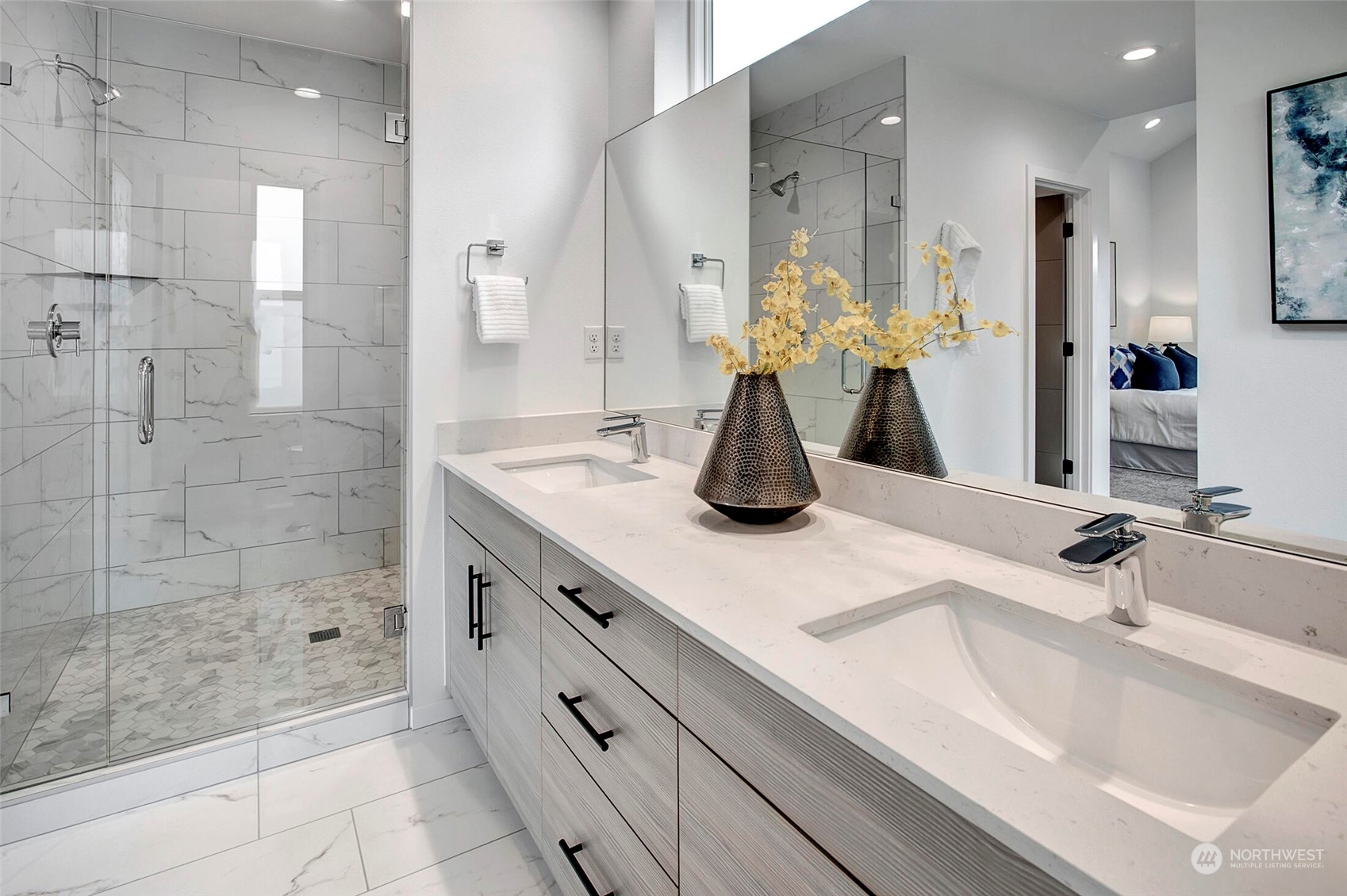 4020 Midvale Avenue North Seattle, WA 98103 - Photo 21 of 28 a bathroom with a sink and a mirror