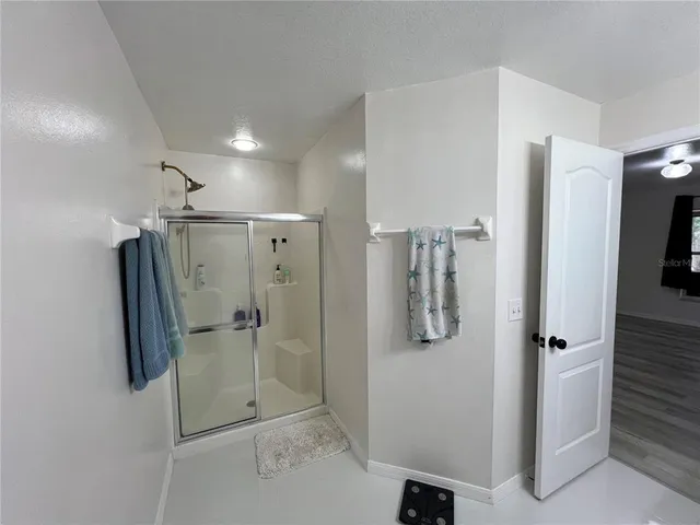 a bathroom with a shower