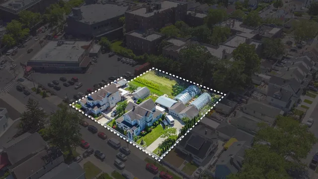 an aerial view of a house