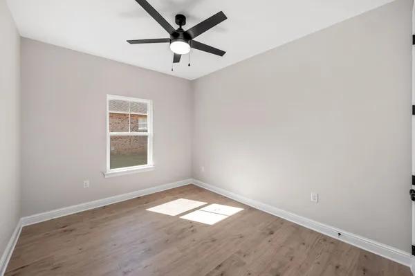 an empty room with a window