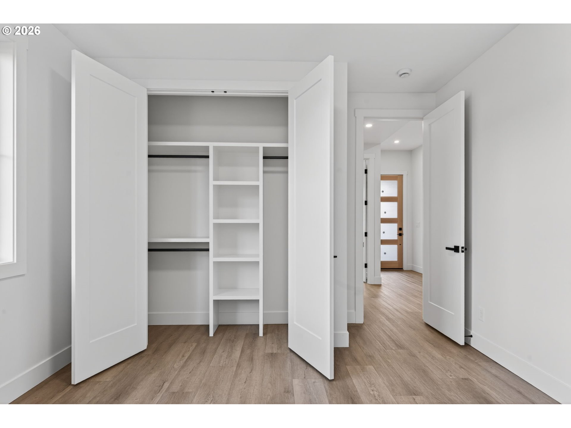 a room view with wooden floor