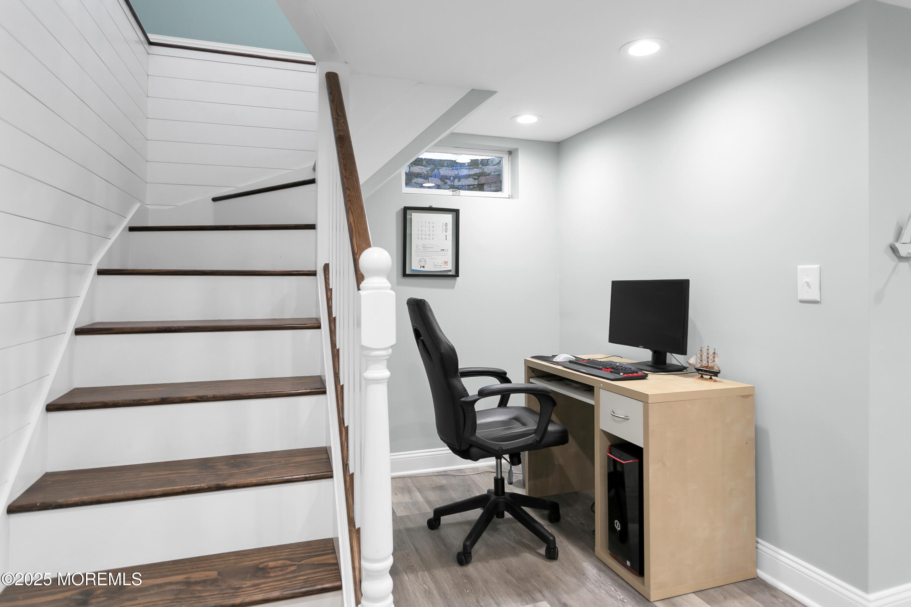 7 Allen Street Rumson, NJ 07760 - Photo 37 of 45 a view of a workspace with furniture and stairs