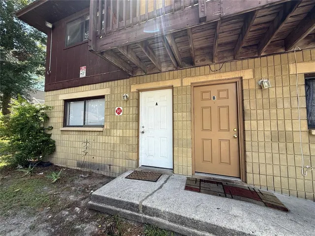 a view of a door of the house