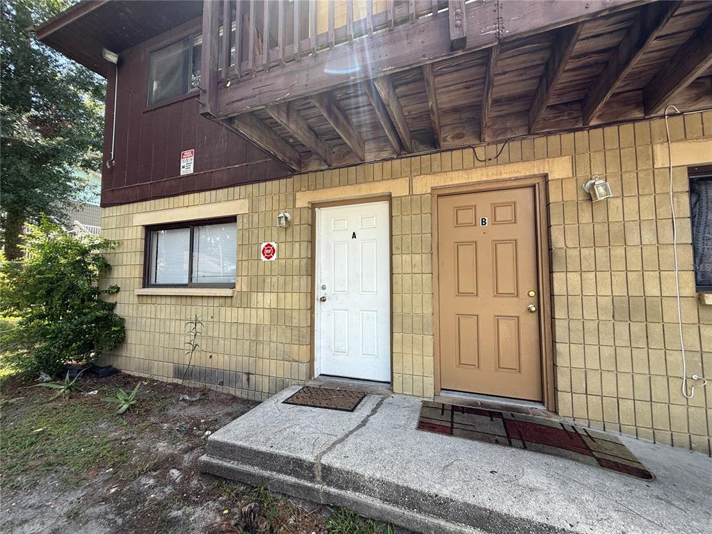 a view of a door of the house