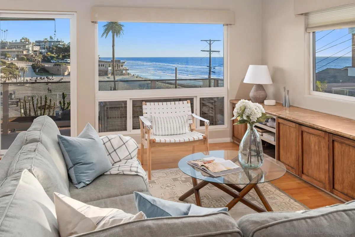 231 5th Street Encinitas, CA 92024 - Photo 16 of 43 a living room with furniture and a floor to ceiling window