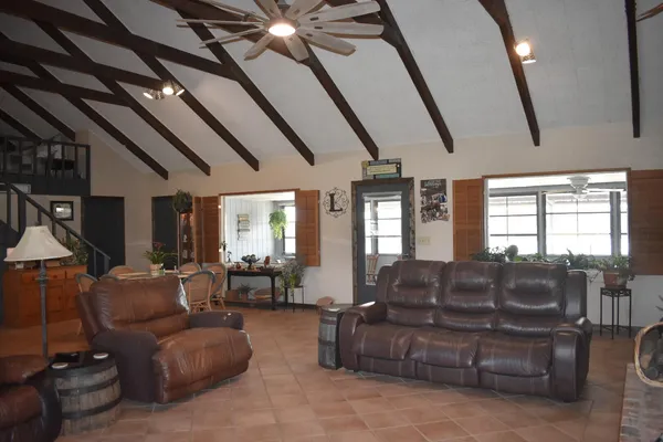 a living room with furniture