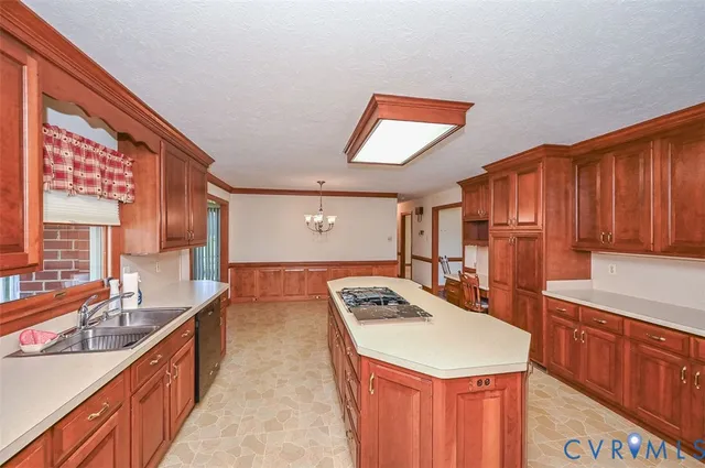 a kitchen with a stove a sink and a refrigerator