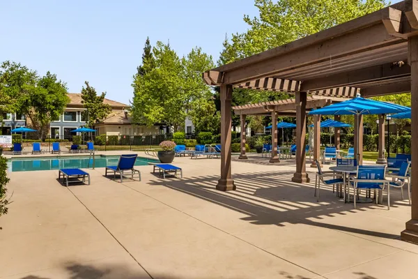 a view of a lake with a park