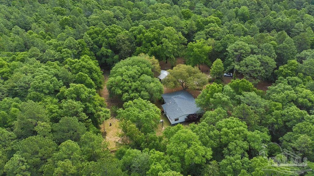 8938 Pioneer Road Holt, FL 32564 - Photo 41 of 44 an aerial view of a house with a yard