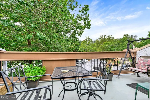 an outdoor view with patio