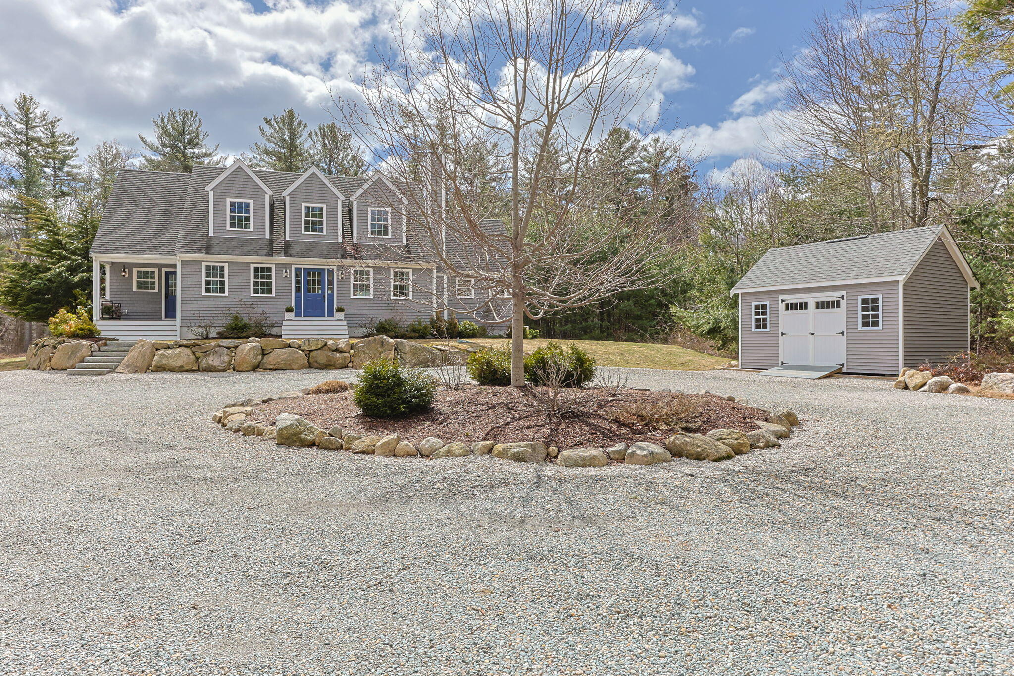 174 Cross Neck Road Marion, MA 02738 - Photo 3 of 41 a front view of residential houses with yard and trees