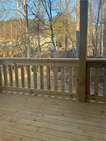 a view of wooden balcony