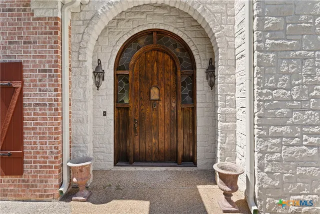 a view of a door with glass door