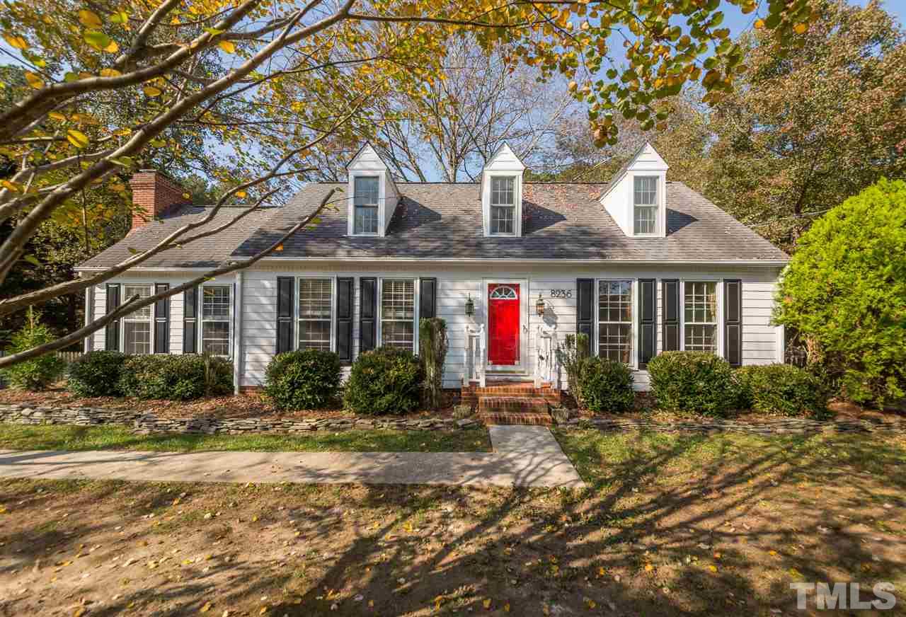 8236 Bells Lake Road Apex, NC 27539 - Photo 1 of 25 Welcome to this charming Cape Cod style home in the heart of Apex. You will fall in love with the incredible rear yard, surrounding natural beauty, and the abundant natural light throughout the home.