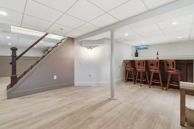a view of a room with chairs