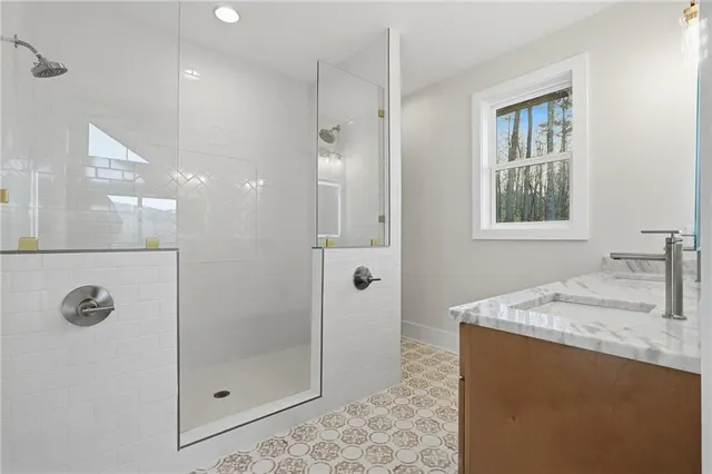 a bathroom with a shower