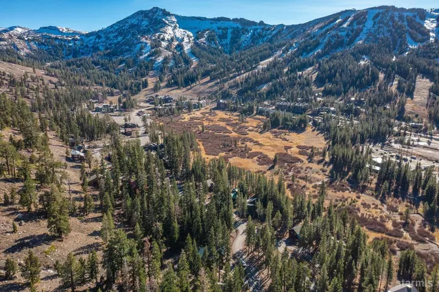 a view of a city with a mountain in the background