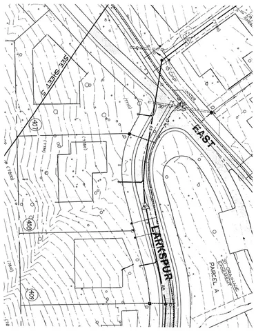 a view of a yard with plants and trees