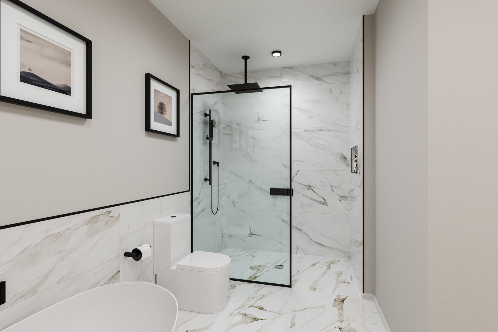 2234 West Grand Avenue, Unit 203 Chicago, IL 60612 - Photo 12 of 20 a bathroom with a shower toilet and sink