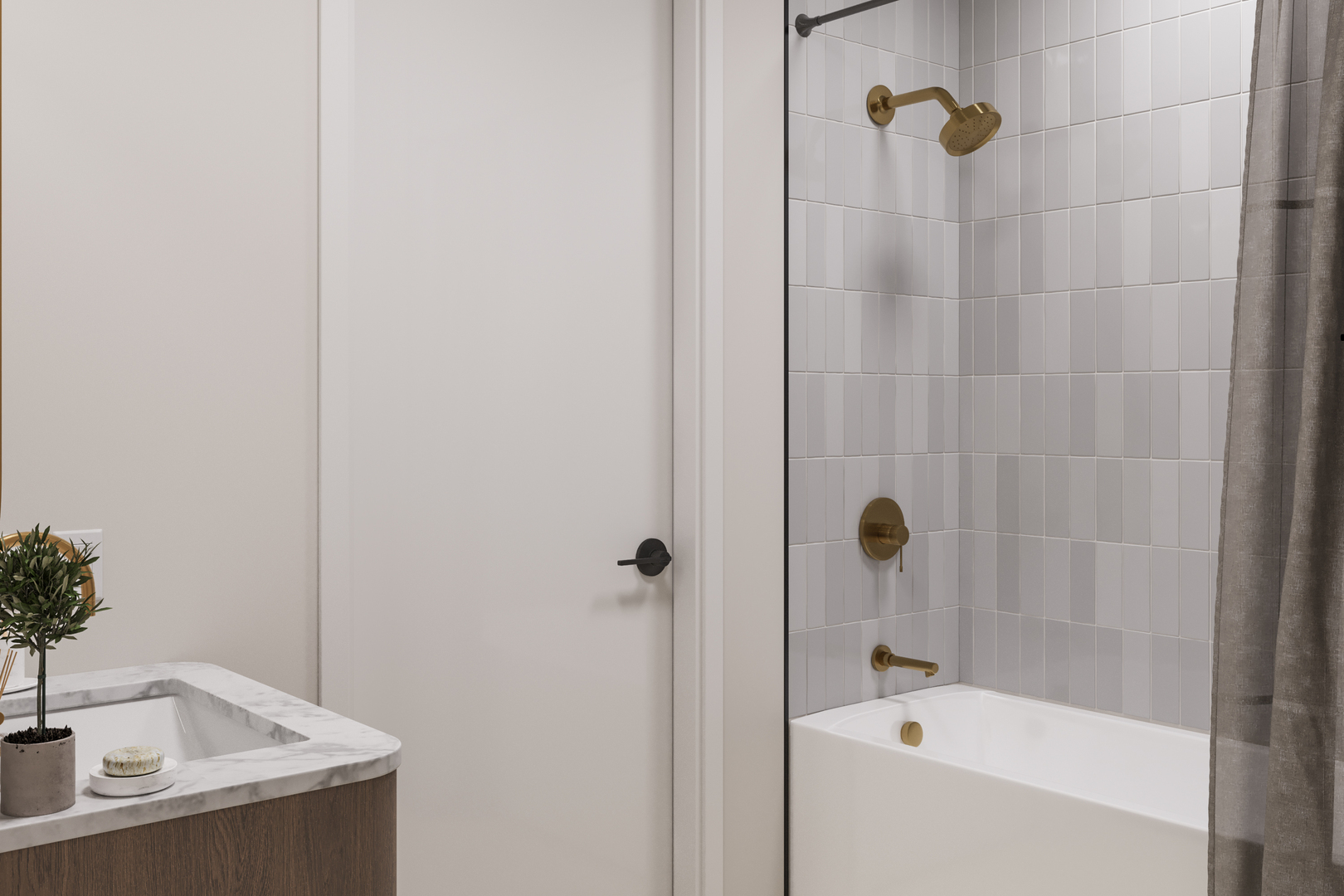 2234 West Grand Avenue, Unit 203 Chicago, IL 60612 - Photo 13 of 20 a bathroom with a sink and shower