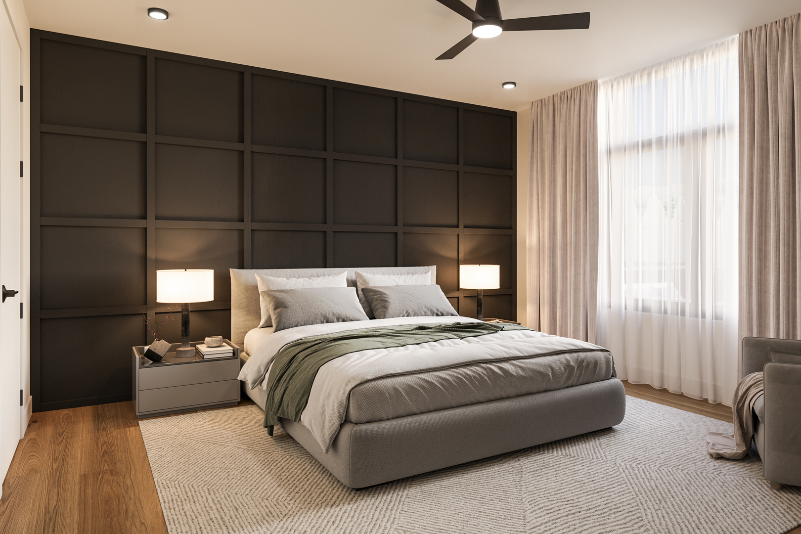 2234 West Grand Avenue, Unit 203 Chicago, IL 60612 - Photo 17 of 20 a spacious bedroom with a bed and a window