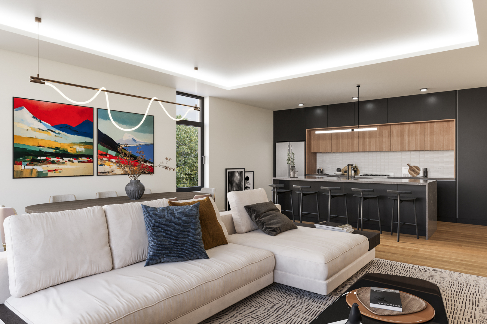 2234 West Grand Avenue, Unit 203 Chicago, IL 60612 - Photo 6 of 20 a living room with furniture and a flat screen tv