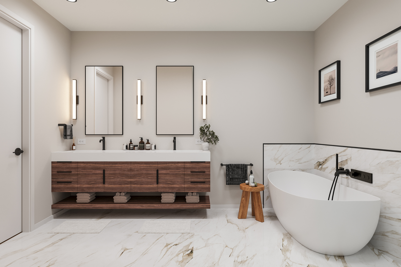 2234 West Grand Avenue, Unit 203 Chicago, IL 60612 - Photo 9 of 20 a bathroom with a tub sink and mirror