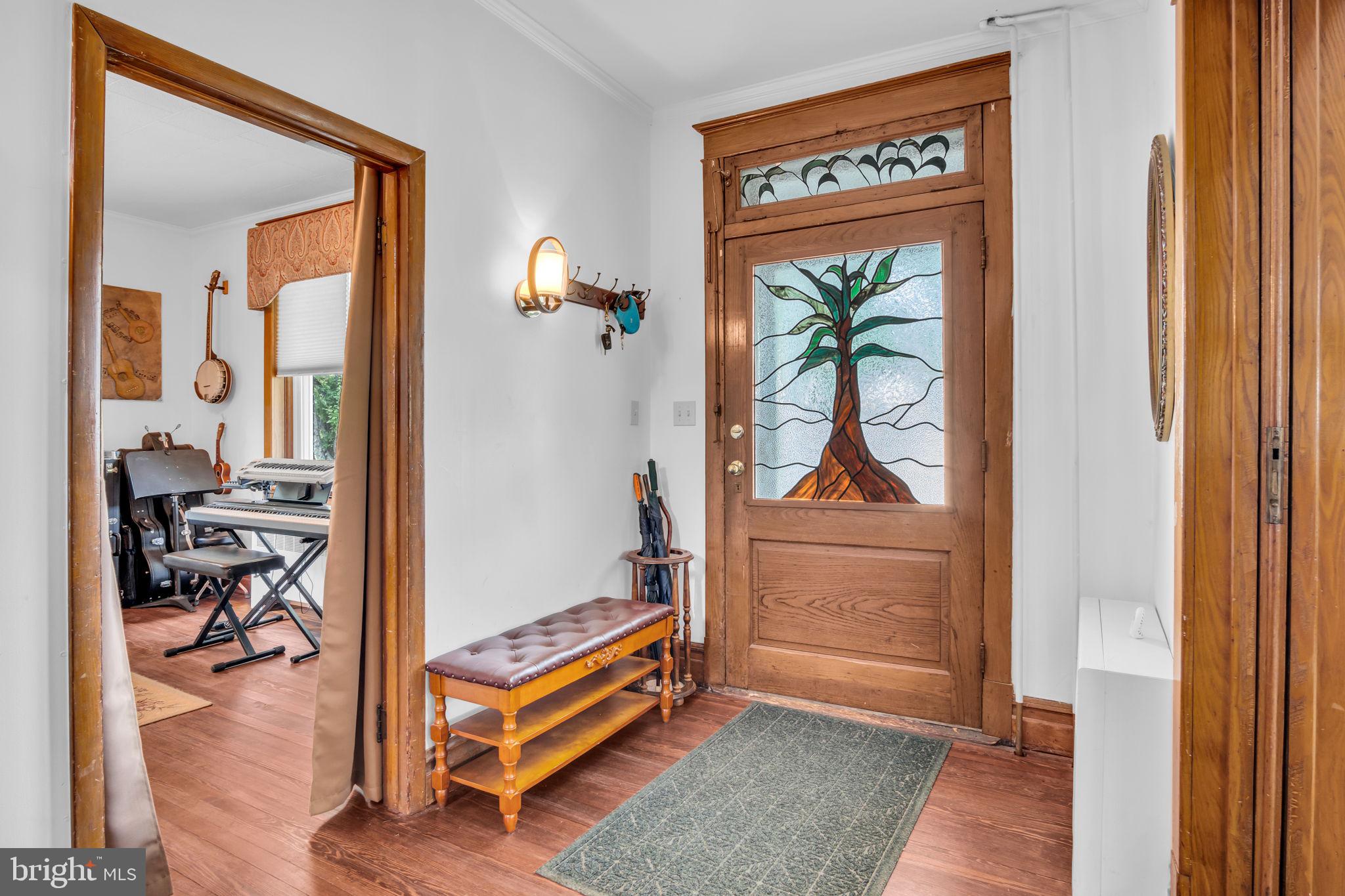 Foyer w custom stain glass