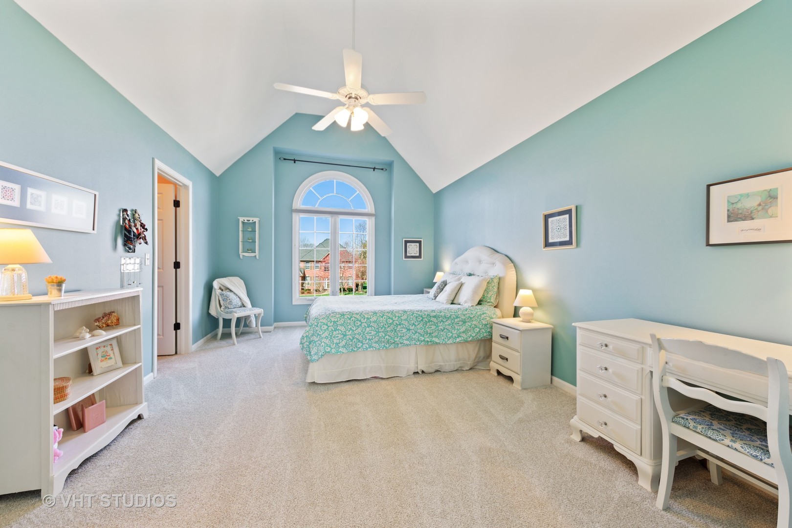 3651 White Eagle Drive Naperville, IL 60564 - Photo 26 of 47 a bedroom with furniture and a chandelier