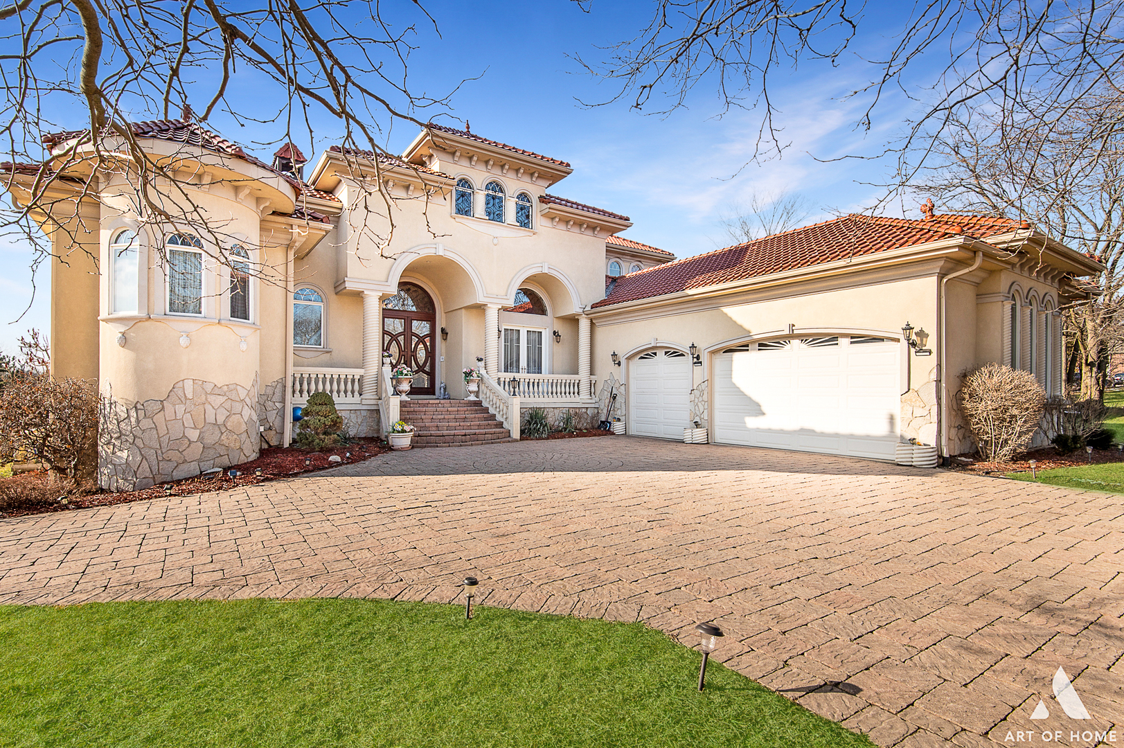 14940 El Greco Street Lemont, IL 60439 - Photo 7 of 67 a front view of a house with a yard and garage