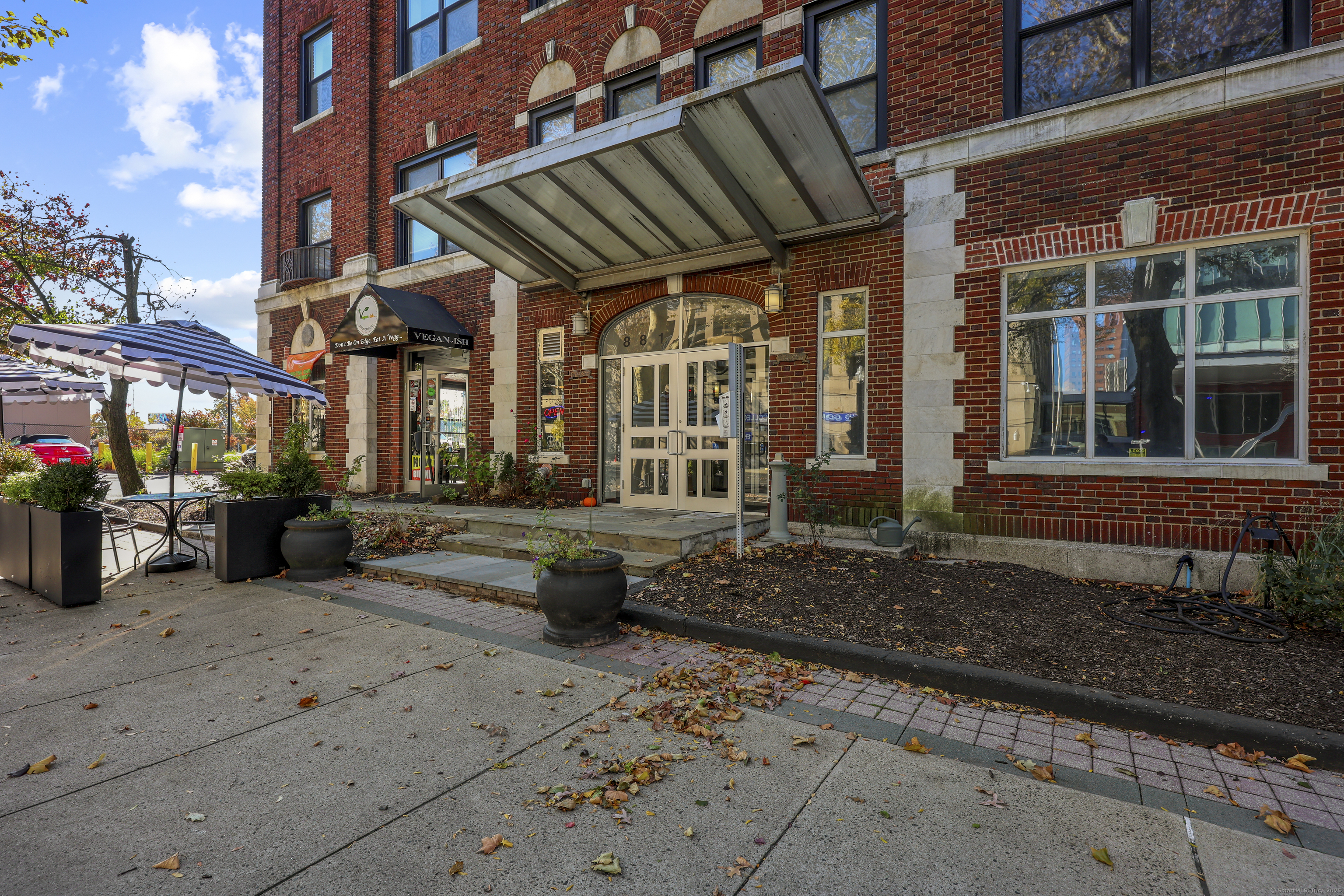 a view of a house with sitting area