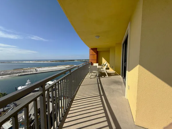 a view of balcony with workspace