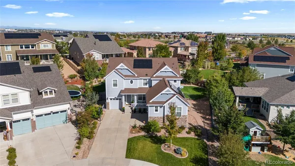 an aerial view of multiple house