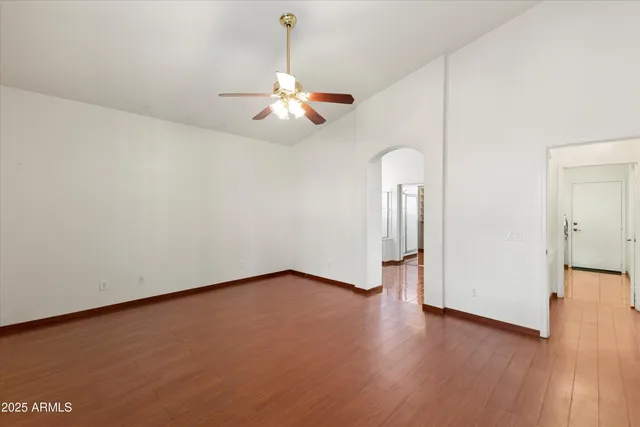 a view of an empty room with empty racks