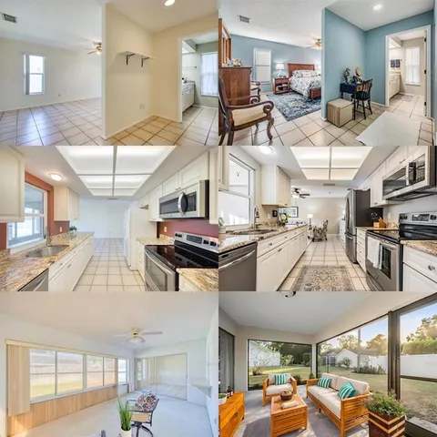 a view of house with sign board and yard