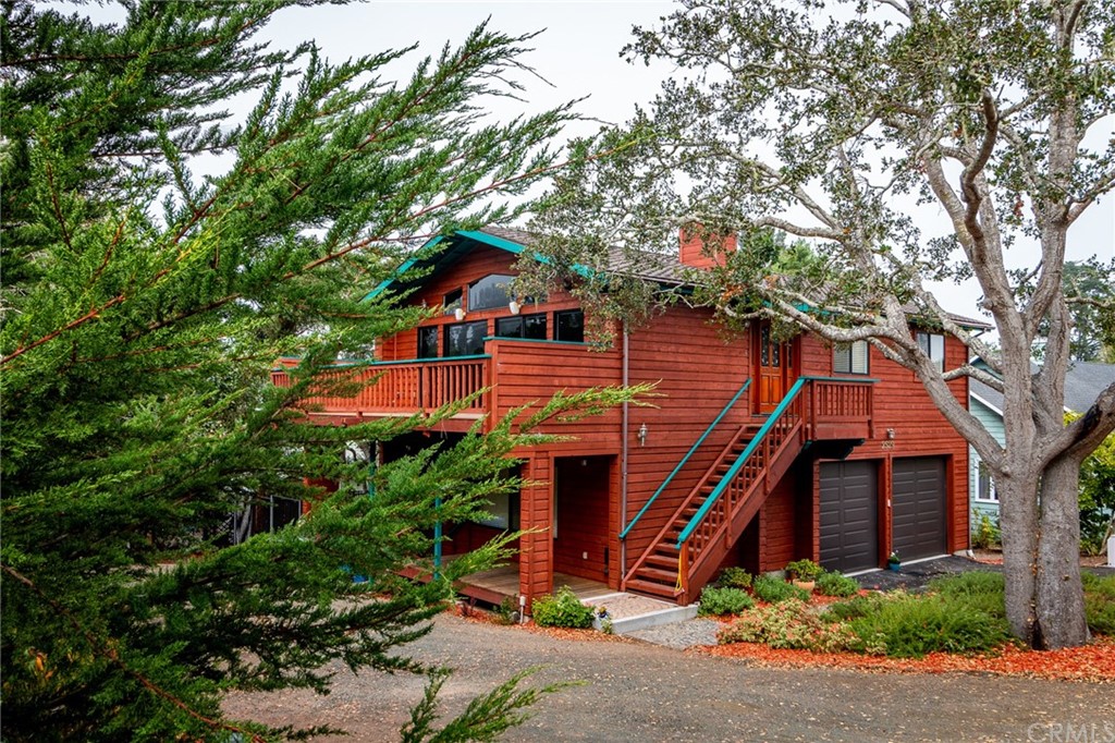 2529 Wilcombe Road Cambria, CA 93428 - Photo 1 of 1 Single level living upstairs. Manicured oak accents front yard.