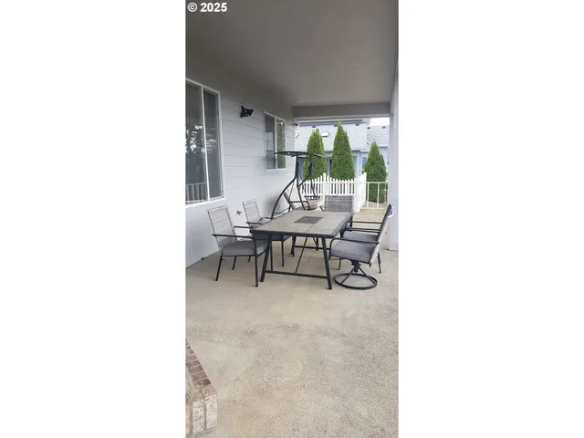 a view of an outdoor space with mountain view