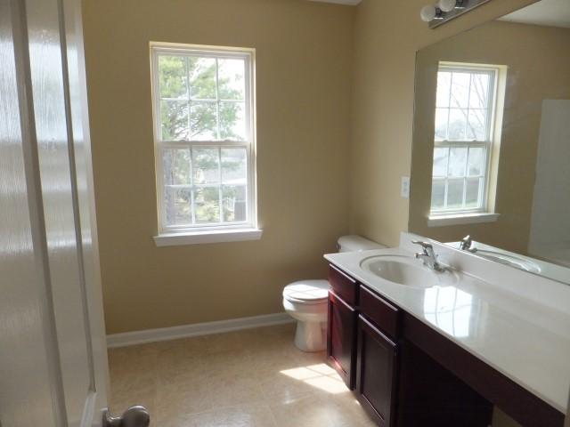 3631 Mahlon Moore Road Spring Hill, TN 37174 - Photo 12 of 15 a bathroom with a granite countertop sink a toilet and a window