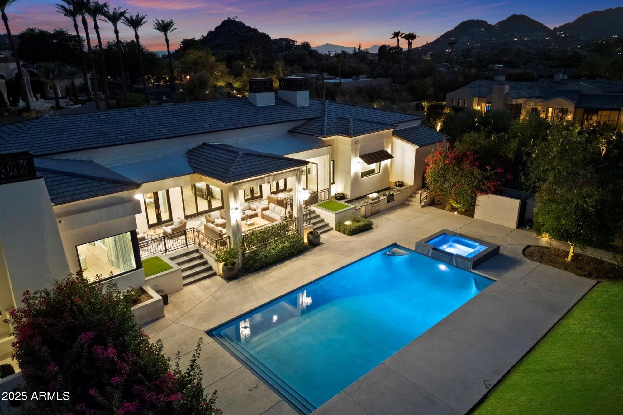 5226 East Desert Vista Road Paradise Valley, AZ 85253 - Photo 27 of 49 an aerial view of a house with a garden