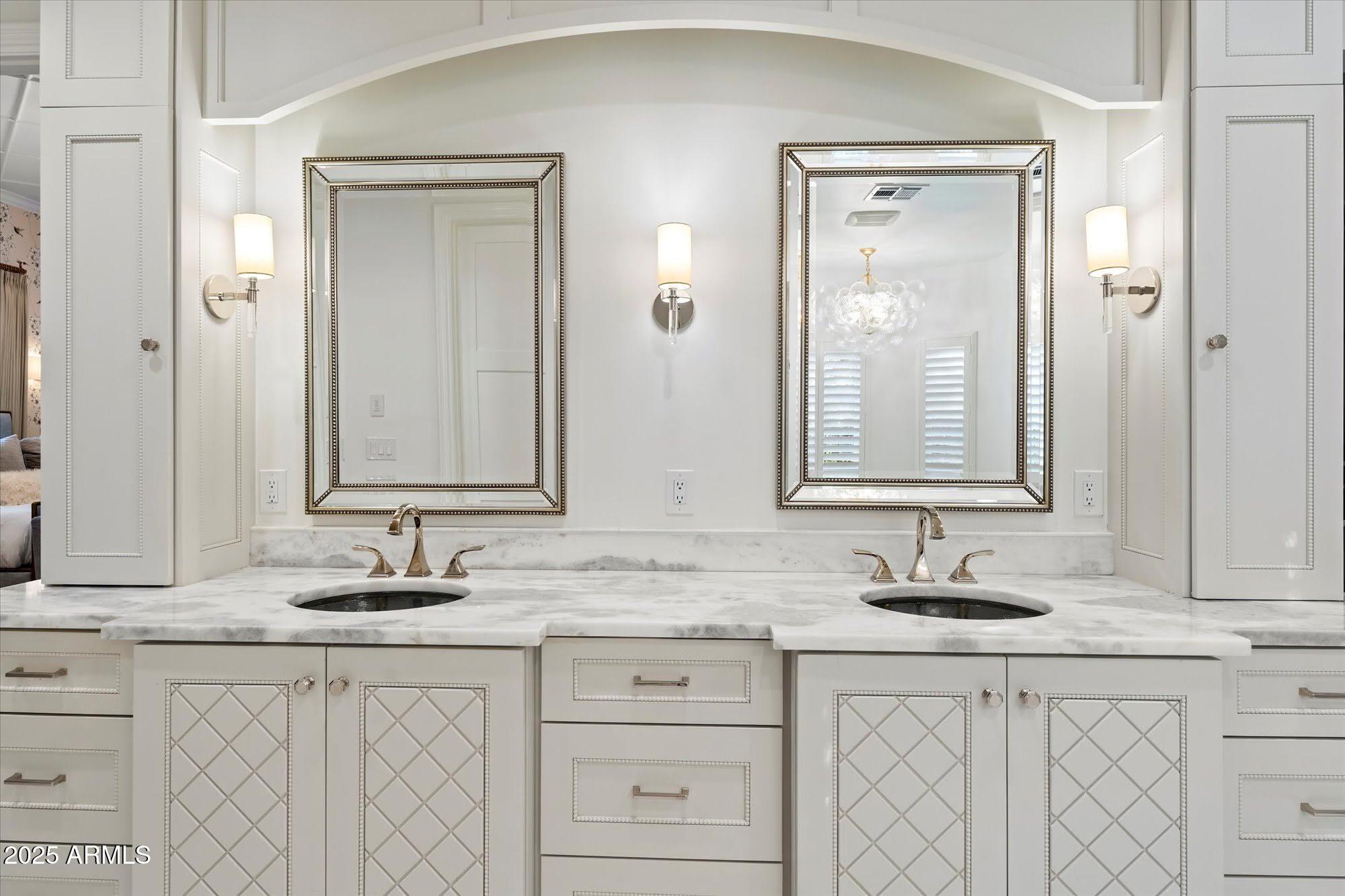 5226 East Desert Vista Road Paradise Valley, AZ 85253 - Photo 32 of 49 a bathroom with double sink and a mirror