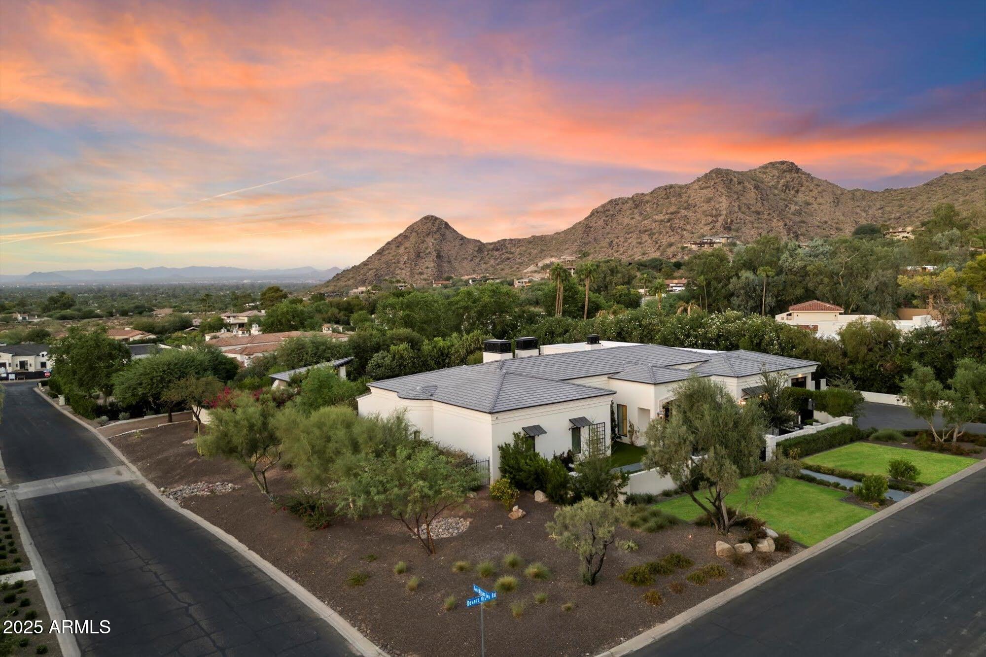 5226 East Desert Vista Road Paradise Valley, AZ 85253 - Photo 48 of 49 an aerial view of a house with a garden