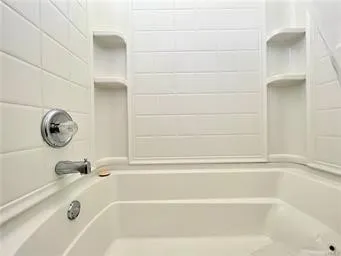 a bathroom with a tub