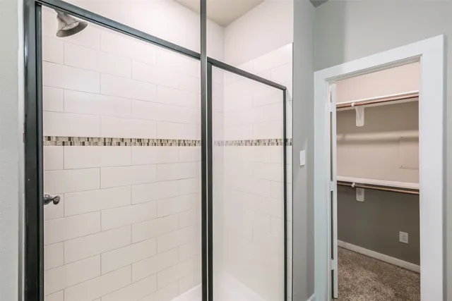 a bathroom with a shower