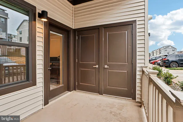 a view of an entryway door the house