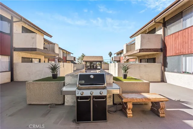 a view of a building with many windows