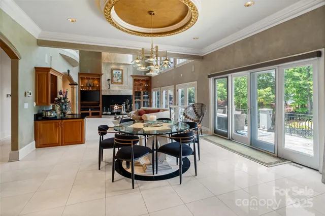 a view of a dining room kitchen and livingroom